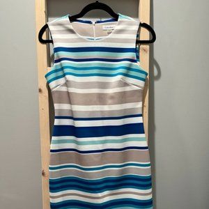 Calvin Klein Blue/Beige Dress in Size 4